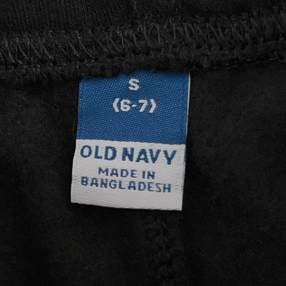 Old Navy Kids Small (6-7) Black Fleece Drawstring Straight Leg Sweatpants NWT